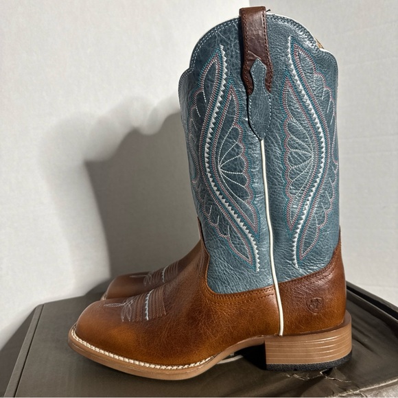 Ariat Women’s Boots PrimeTime Size 8 Square Toe Gingersnap Baby Blue Eyes NEW - Picture 6 of 8